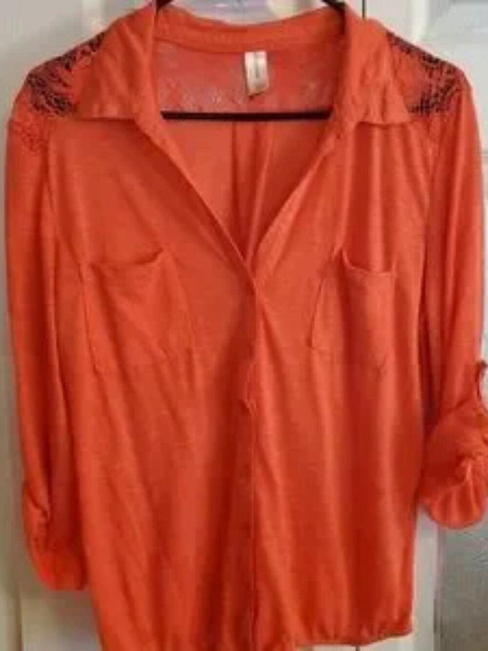 Pink Button Down With Lace Top